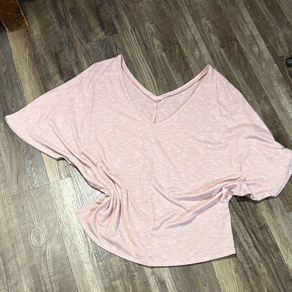 Women's Pink V-Neck Top